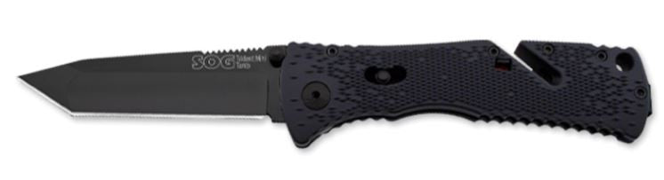 Trident Mini - Straight, Tanto, Black TiNi - Clam Pack