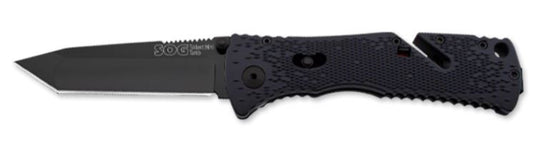 Trident Mini - Straight, Tanto, Black TiNi - Clam Pack